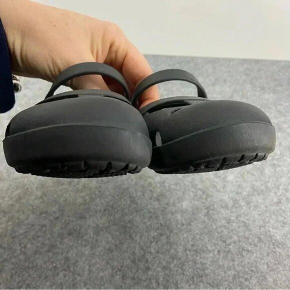 CROCS Shayna Mary Jane Slip On Black Flats Child Size 12 - Picture 5 of 10